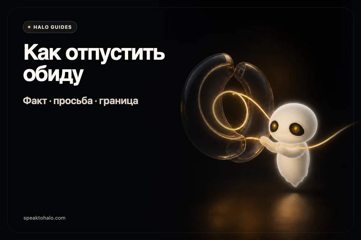 Halo открывает стеклянный зажим и выпускает светящуюся нить обиды из тугой петли